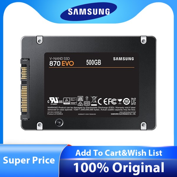 Новый SAMSUNG 2,5 ''SATA SSD 870 Evo ТБ 500 Гб 250 ГБ Внутренний твердотельный накопитель высокоскоростной накопитель для ноутбука или настольного компьютера