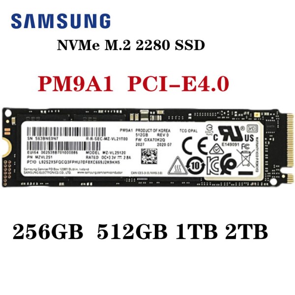 Новый твердотельный накопитель SAMSUNG SSD M.2 2280 PM9A1 256 ГБ 512 ГБ NVMe M.2 NVMe PCIe4.0 для ноутбука и настольного компьютера ТБ