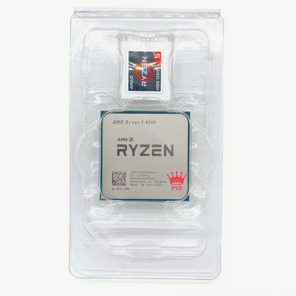 Новый Ryzen 5 4500 R5 4500 3.6 GHz 6-Core 12-Thread CPU Processor 7NM L3=8M 100-000000644 Socket AM4 New but without cooler