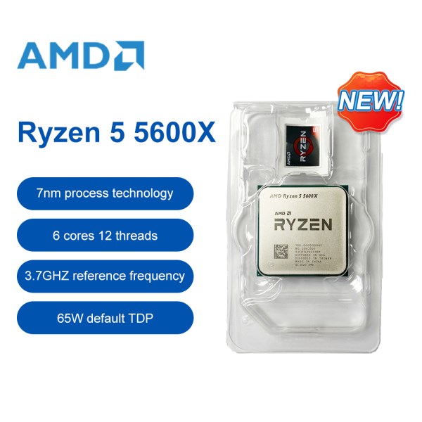 Новый процессор AMD Ryzen 5 5600X R5 5600X 7 нм 3,7 ГГц 6-ядерный 12-поточный 65 Вт DDR4 PCIe 4,0 L3 = 32M сокет AM4 процессор процессора