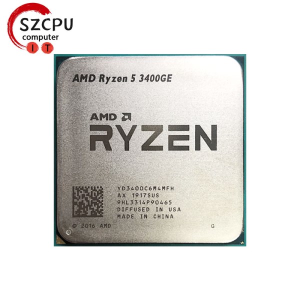 Новый AMD Ryzen 5 3400GE для ПК, центральный процессор для компьютера, 4 ядра, 8 нитей, 35 Вт, 3,3 ГГц, разъем AM4, YD3400C6M4MFH
