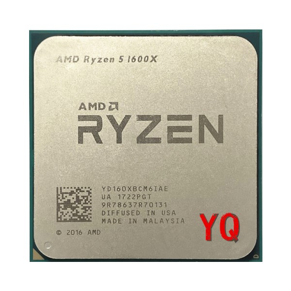 Новый AMD Ryzen 5 1600X R5 1600X YD160XBCM6IAE, центральный процессор, 6 ядер, 12 потоков, 95 Вт, L3 = 16 Мб, разъем AM4, 3,6 ГГц