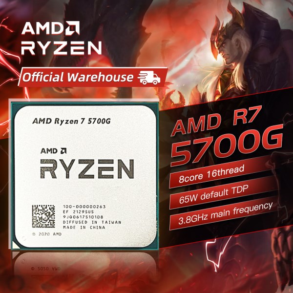 Новый AMD Ryzen 7 для настольных ПК, 5700 ГГц, 8 ядер, 16 потоков, 65 Вт