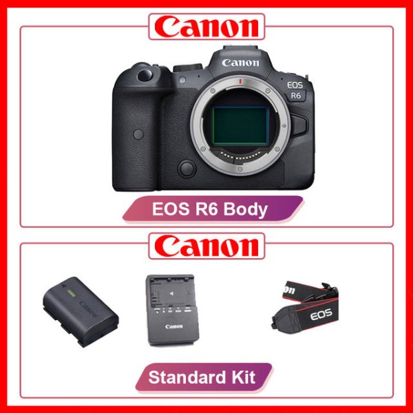 Новый беззеркальная камера Canon EOS R6 с 4K видео, полнокадровая CMOS Senor DIGIC X, процессор изображений, двойная фотография, SD карта памяти