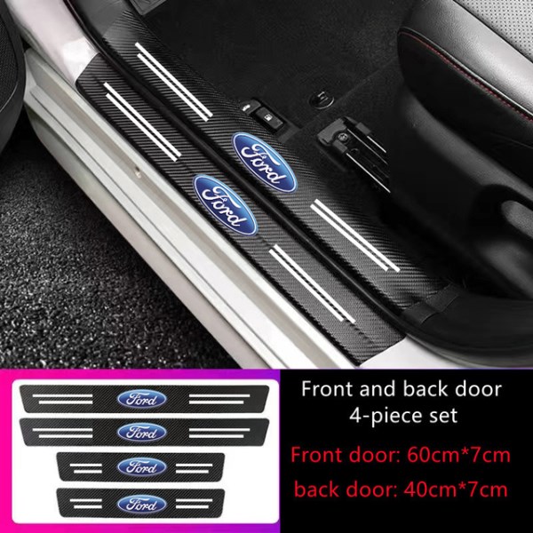 Новый Car Door Sill Scuff Plate Decor Sticker For Ford F150 Fiesta Ranger Focus 2 3 F250 Explorer Fusion Escape Kuga