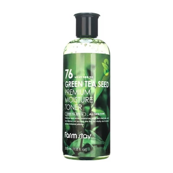 Новый Увлажняющий балансирующий тонер для кожи лица с семенами зелёного чая Green Tea Toner 350мл