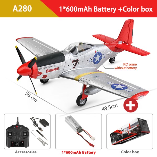 Новый XK A280 RC самолет 2,4G 4CH 3D6G режим самолета P51 симулятор истребителя со светодиодным прожектором RC Самолет игрушки для детей