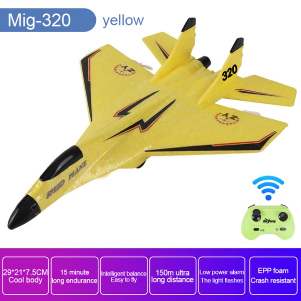 Новый Remote Control Glider RC Plane Kids Boys Gift MiG 320 RC Airplanes Luminous Toy Model Aircraft Foam Fighter With Lights