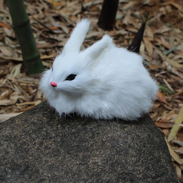 Новый реалистичный милый белый плюшевый кролик 15 см, мех, реалистичное животное, Пасхальный кролик, имитация кролика, игрушка, модель кролика, подарок на день рождения