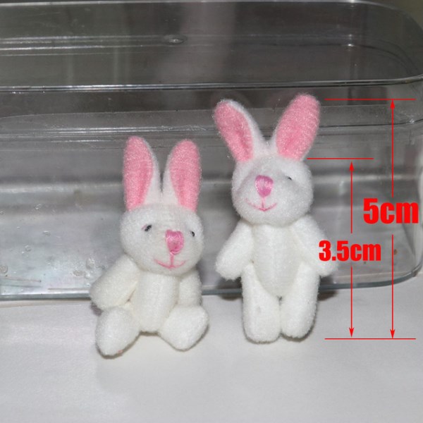 Новый 3.5cm 4cm Soft Mini Joint Rabbit Pendant Bunny For Key Chain Bouquet Toy Doll DIY Ornaments Gifts