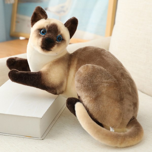 Новый Реалистичная сиамская кошка, плюшевая подушка для домашнего питомца, игрушка, имитация американского короткого воздушного милого кота, кукла, игрушки, домашний декор для девочек, подарки