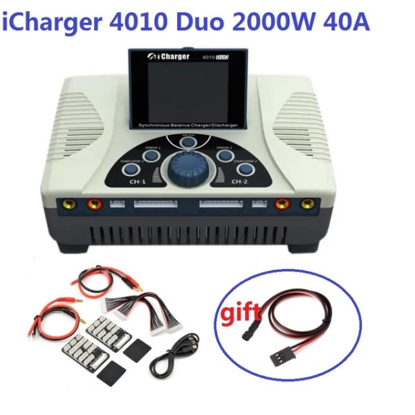 Новый зарядное устройство iCharger 4010 2000 Вт, на два аккумулятора, с функцией зарядаразряда, для батарей LiPo, 1-10S