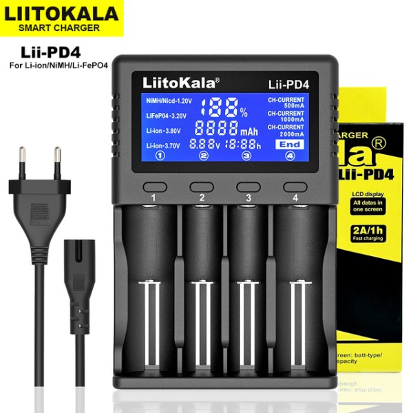 Новый устройство LiitoKala Lii-500S, PD4 S6 500, для аккумуляторов 3,7?В, 18650, 26650, 21700, 1,2?В NiMh, AA, AAA, проверка емкости аккумулятора
