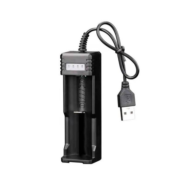 Новый зарядное устройство USB с 1 слотом для аккумуляторов, умное зарядное устройство со светодиодной подсветкой для аккумуляторов, зарядное устройство Li-Ion 18650 26650 14500