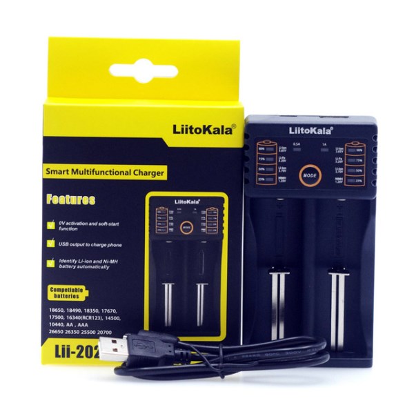 Новый устройство LiitoKala Lii-202, 100B, для батарей 18650, 3,73,21,2 В, AAAAA, 26650, 10440, 16340, 25500, NiMh, литиевых