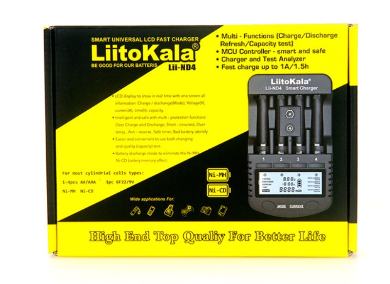 Новый устройство LiitoKala Lii-ND4, с ЖК-дисплеем, проверка емкости батареи, для батарей NiMhCd, AA, AAA, 1,2 В, 9 В