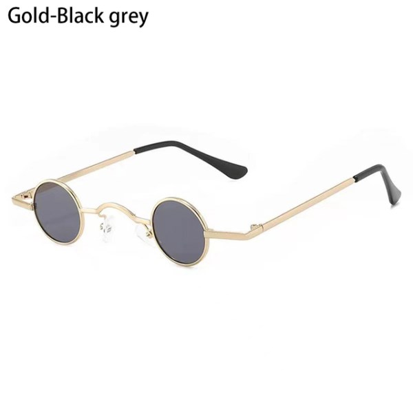 Новый очки в винтажном стиле для мужчин и женщин, классические маленькие круглые солнечные очки в металлической оправе, с широкой перемычкой, с черными линзами, для вождения